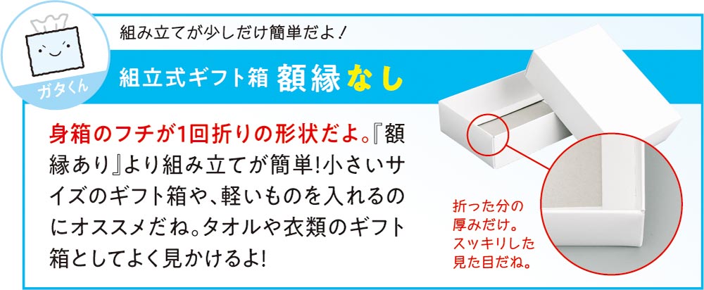 組立式ギフト箱　額縁なしの解説　